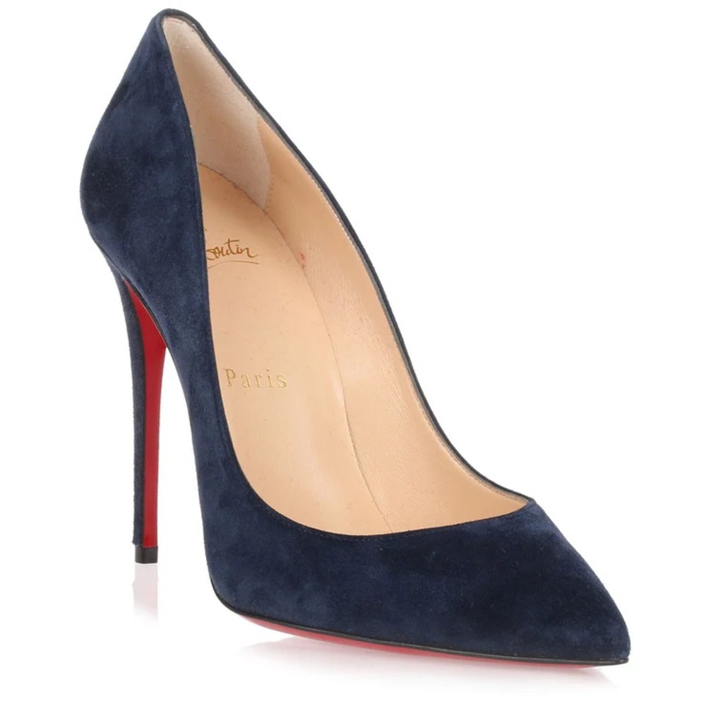 Christian Loubiton Blue Suede Pigalle Pumps
